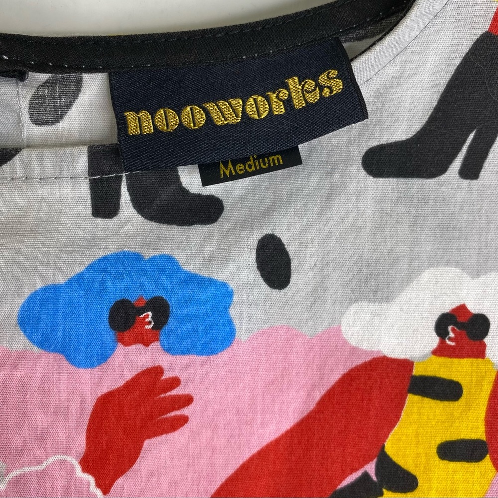 Nooworks White Multicolor Graphic Flutter Sleeve Top - Picture 4 of 11